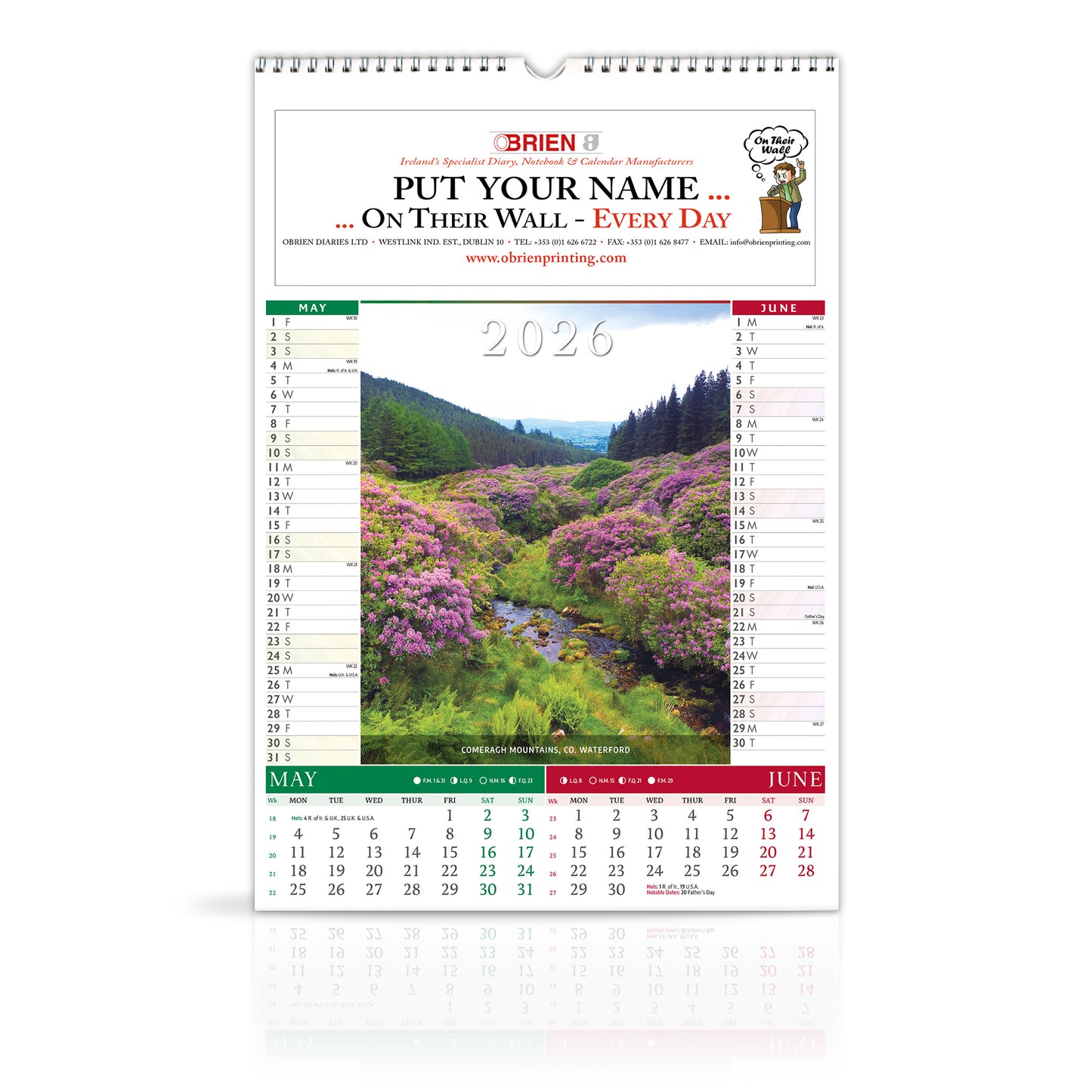 40 Shades of Green - Large Wirebound Custom Calendar