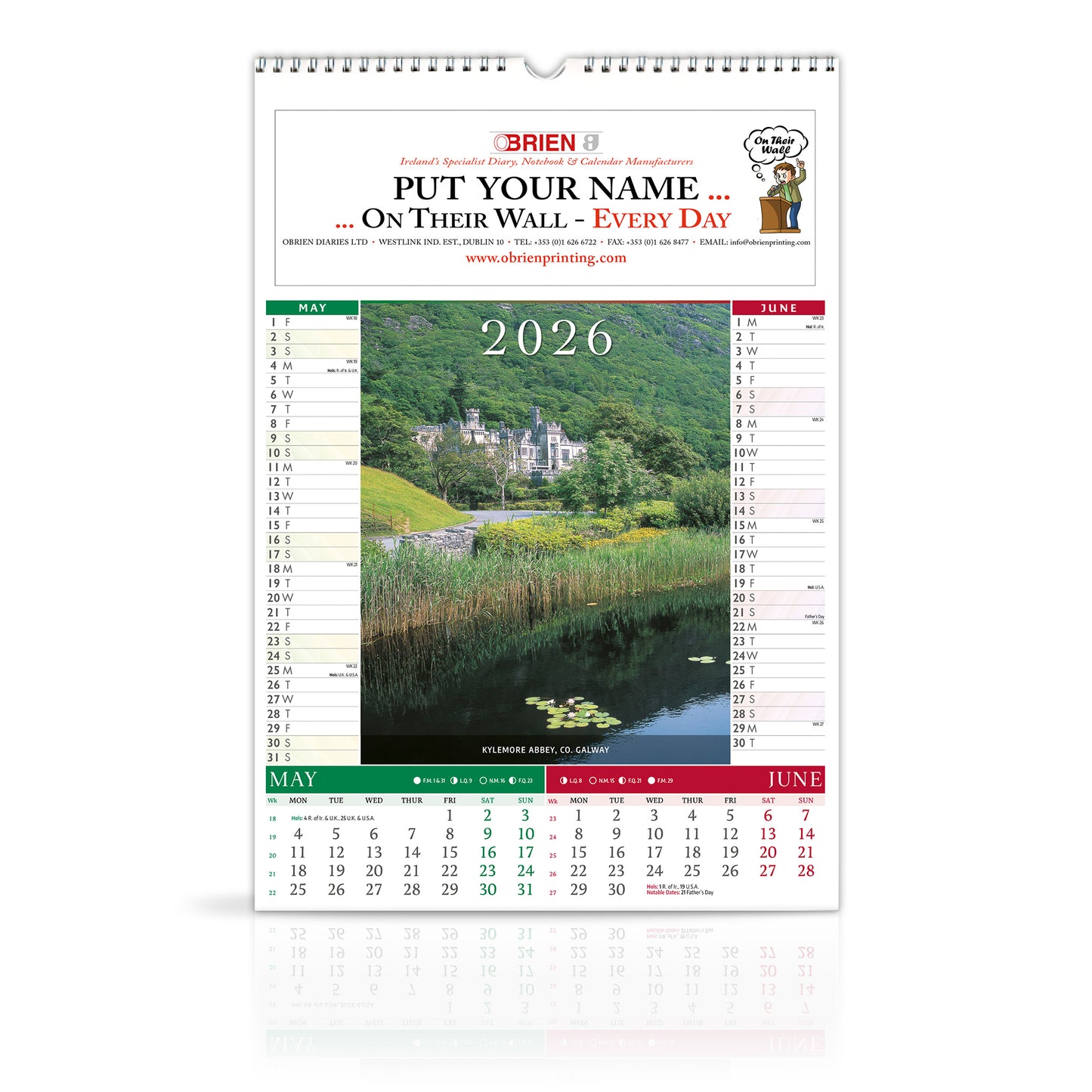 40 Shades of Green - Large Wirebound Custom Calendar