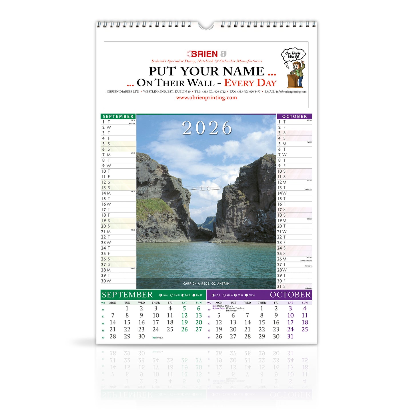 40 Shades of Green - Large Wirebound Custom Calendar