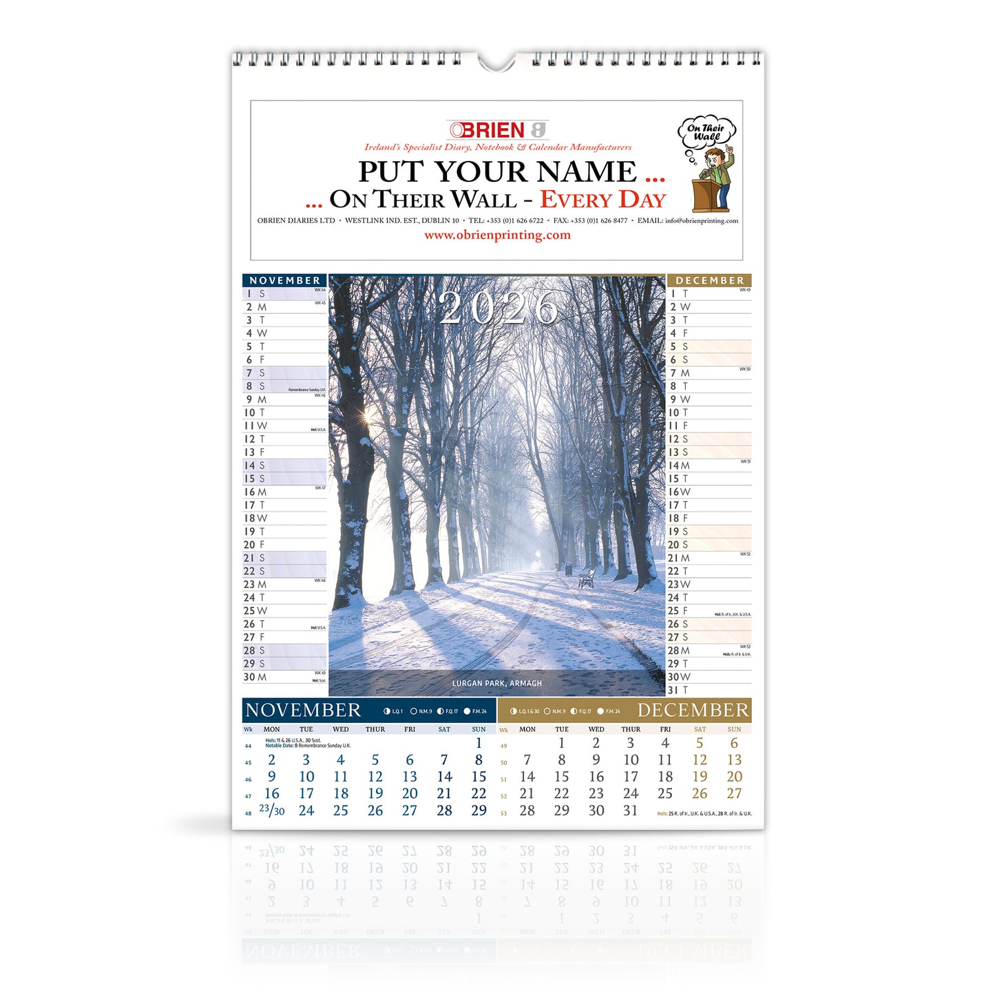 40 Shades of Green - Large Wirebound Custom Calendar