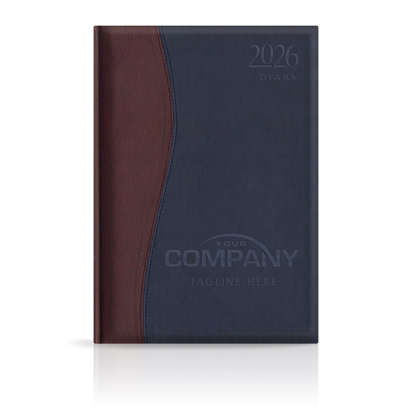 A4 Duotone 'Stitched' Padded Custom Diary