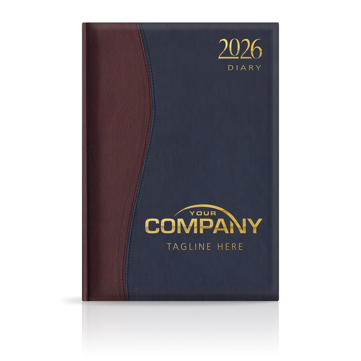 A4 Duotone 'Stitched' Padded Custom Diary