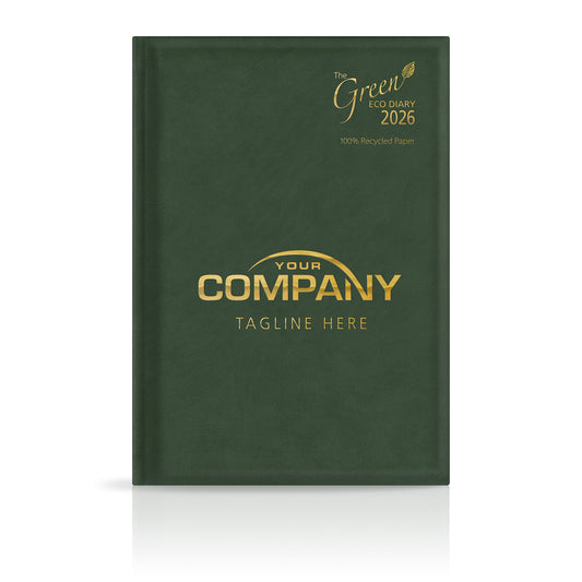 A4 'The Green Eco' Hardback or Padded Custom Diary