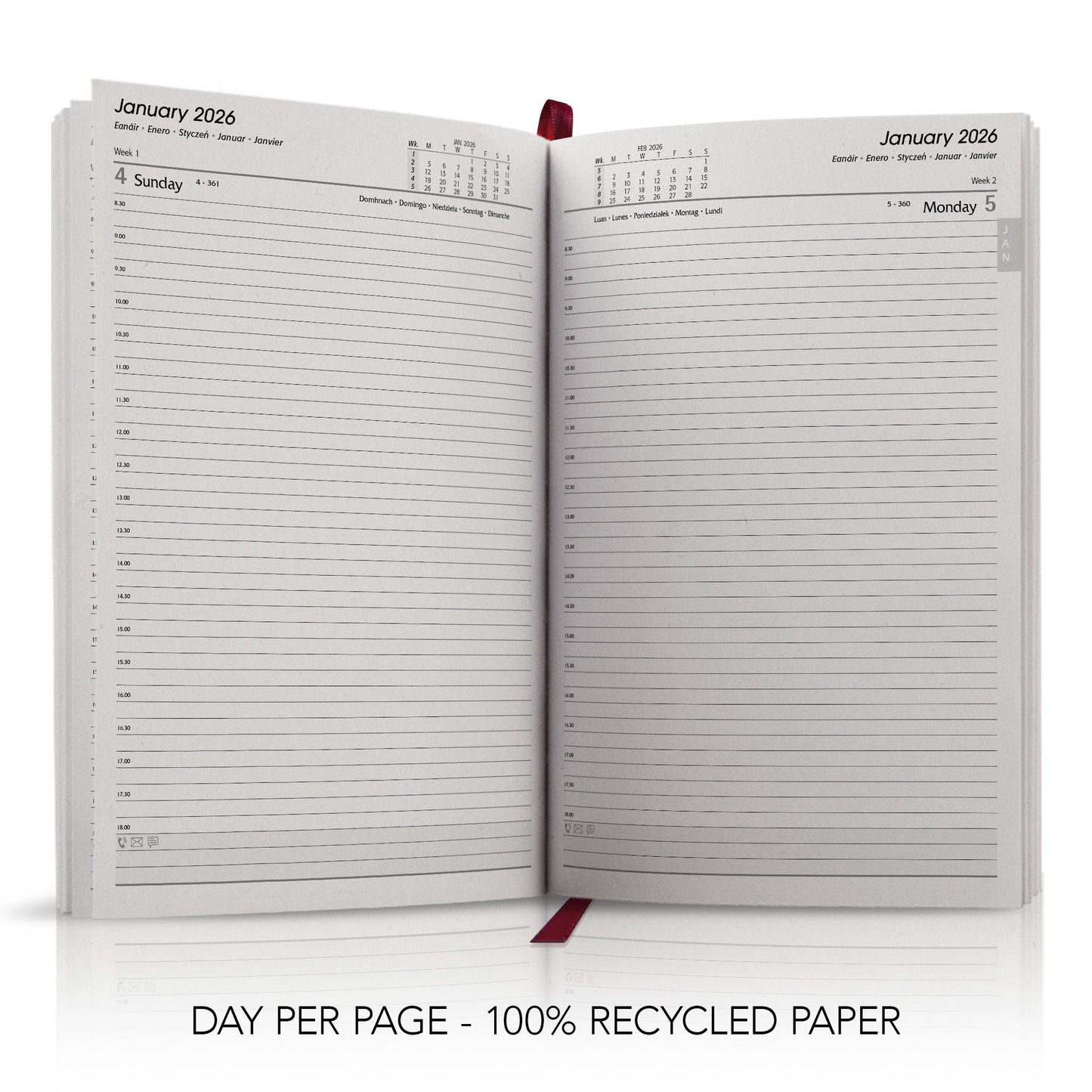 A4 'The Green Eco' Hardback or Padded Custom Diary
