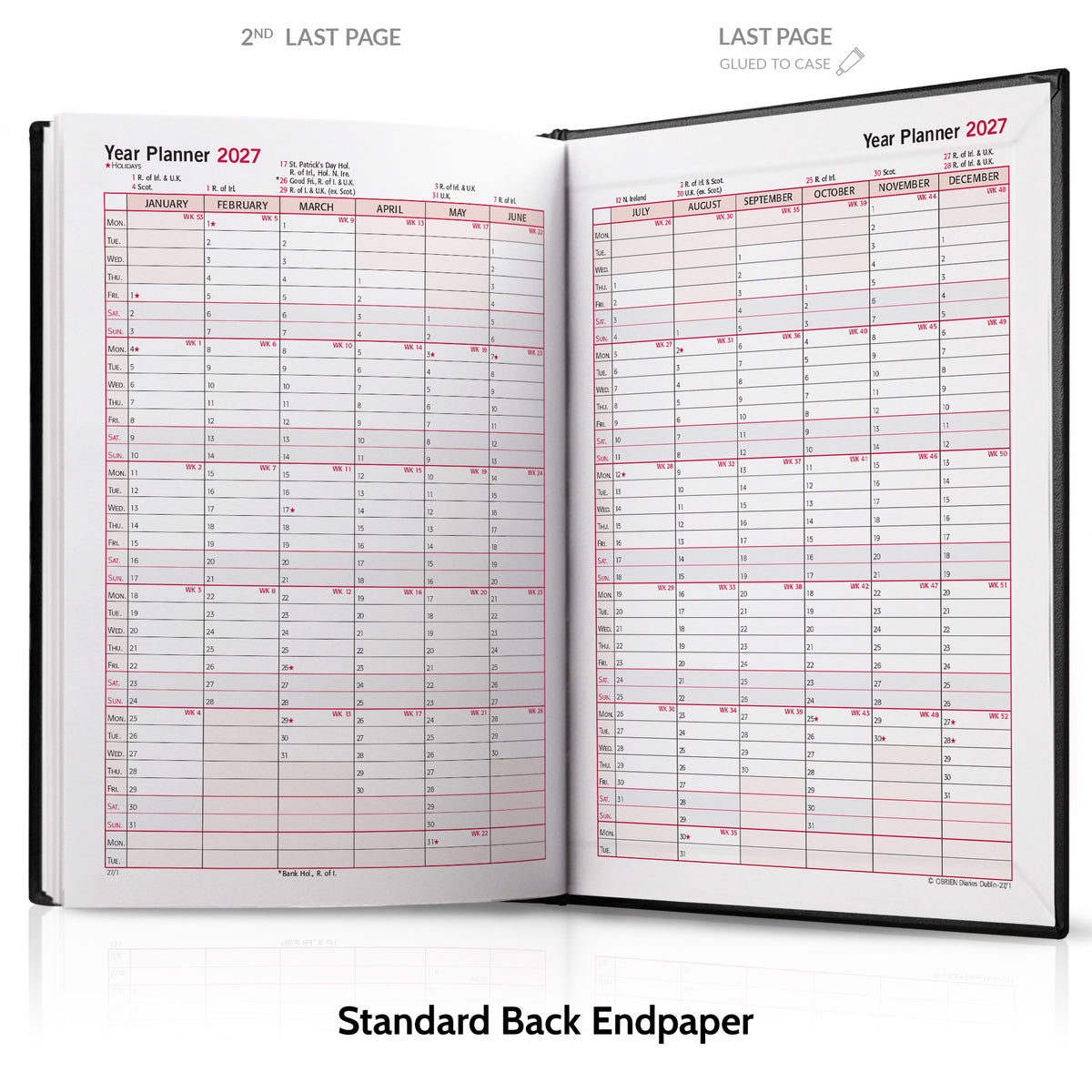 A4 Leatherette Hardback or Padded Customised Diary
