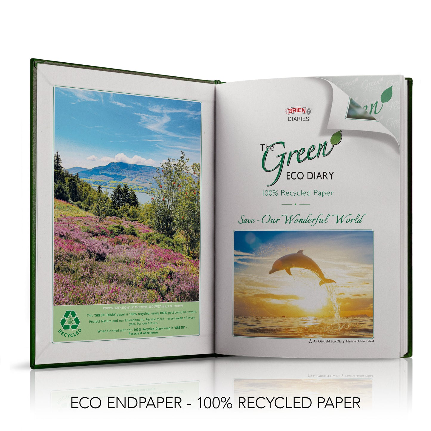 A5 'The Green Eco' Hardback or Padded Custom Diary