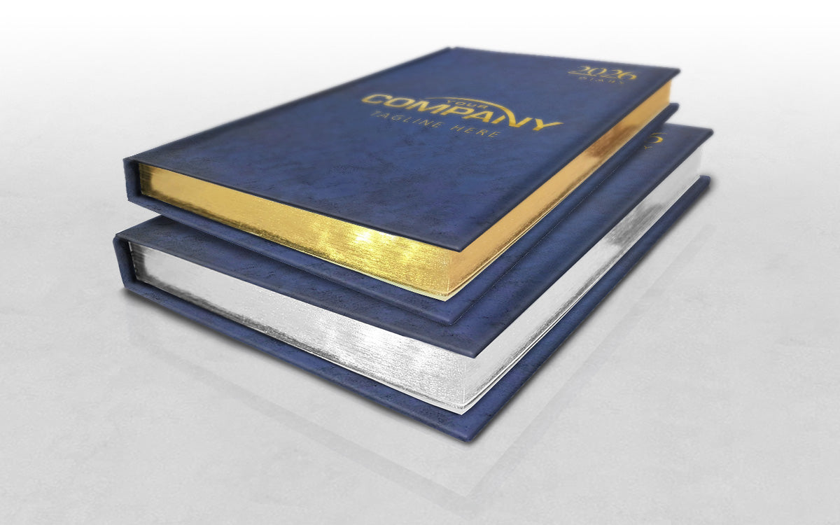 Guilded page edges in gold or silver