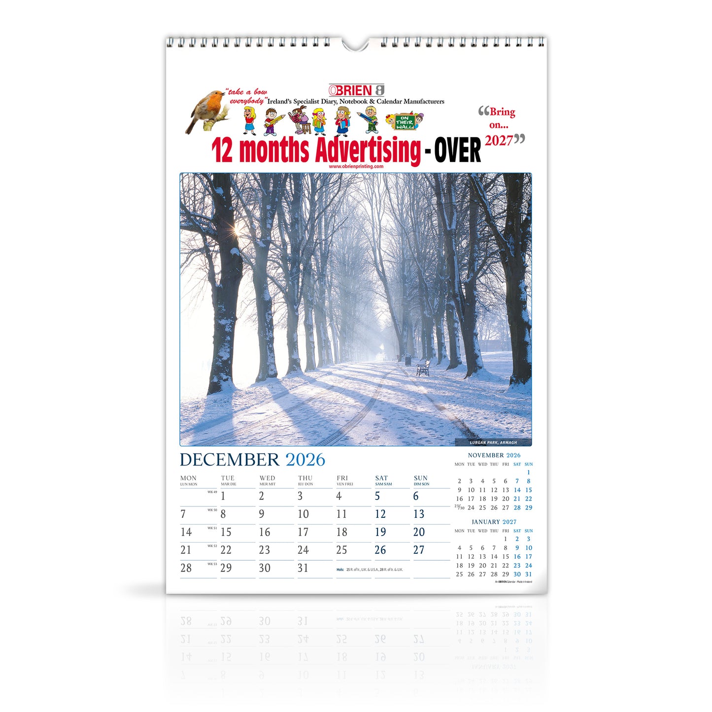 Moods of Ireland - Large Wirebound Custom Calendar