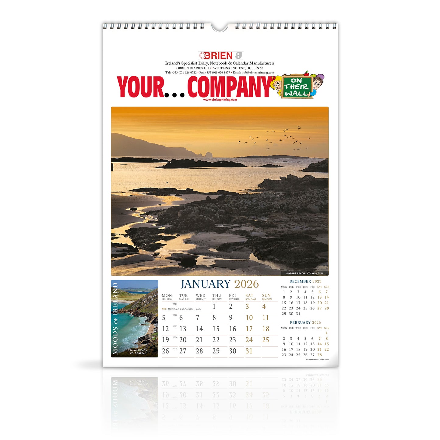 Moods of Ireland - Large Wirebound Custom Calendar