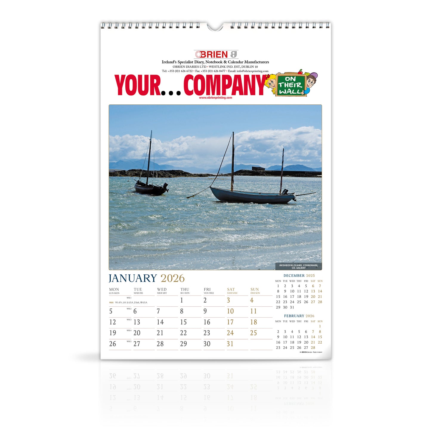 Moods of Ireland - Large Wirebound Custom Calendar