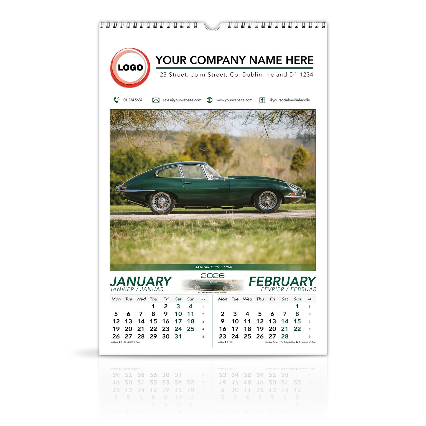 Motoring Memories - Large Wirebound Custom Calendar