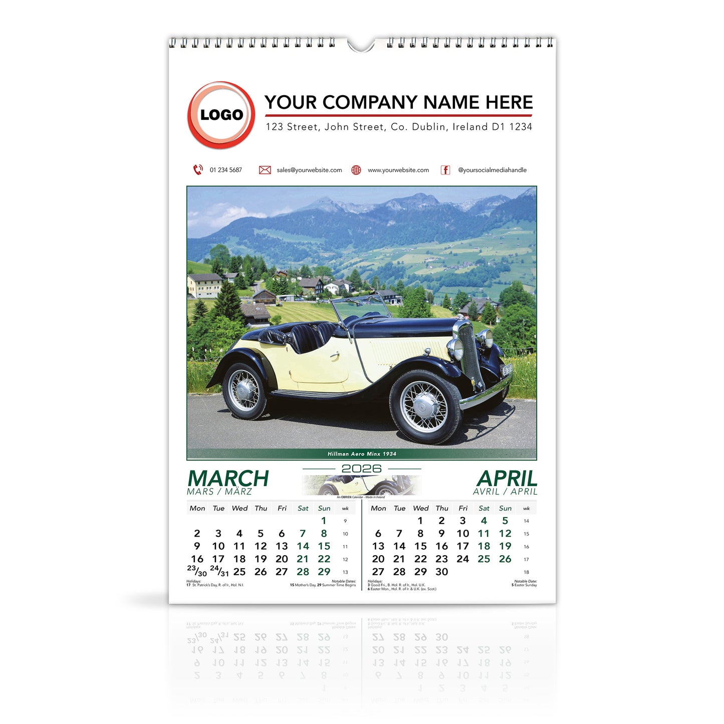 Motoring Memories - Large Wirebound Custom Calendar