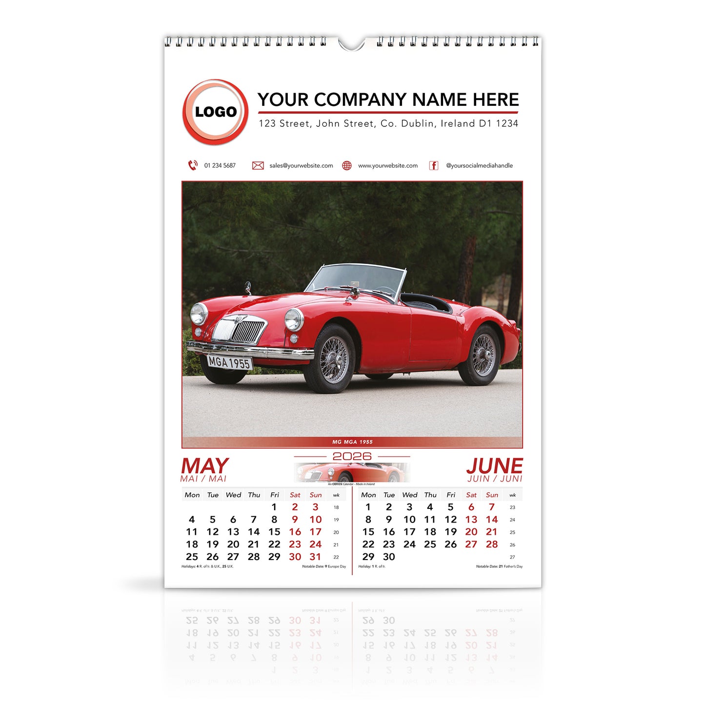 Motoring Memories - Large Wirebound Custom Calendar