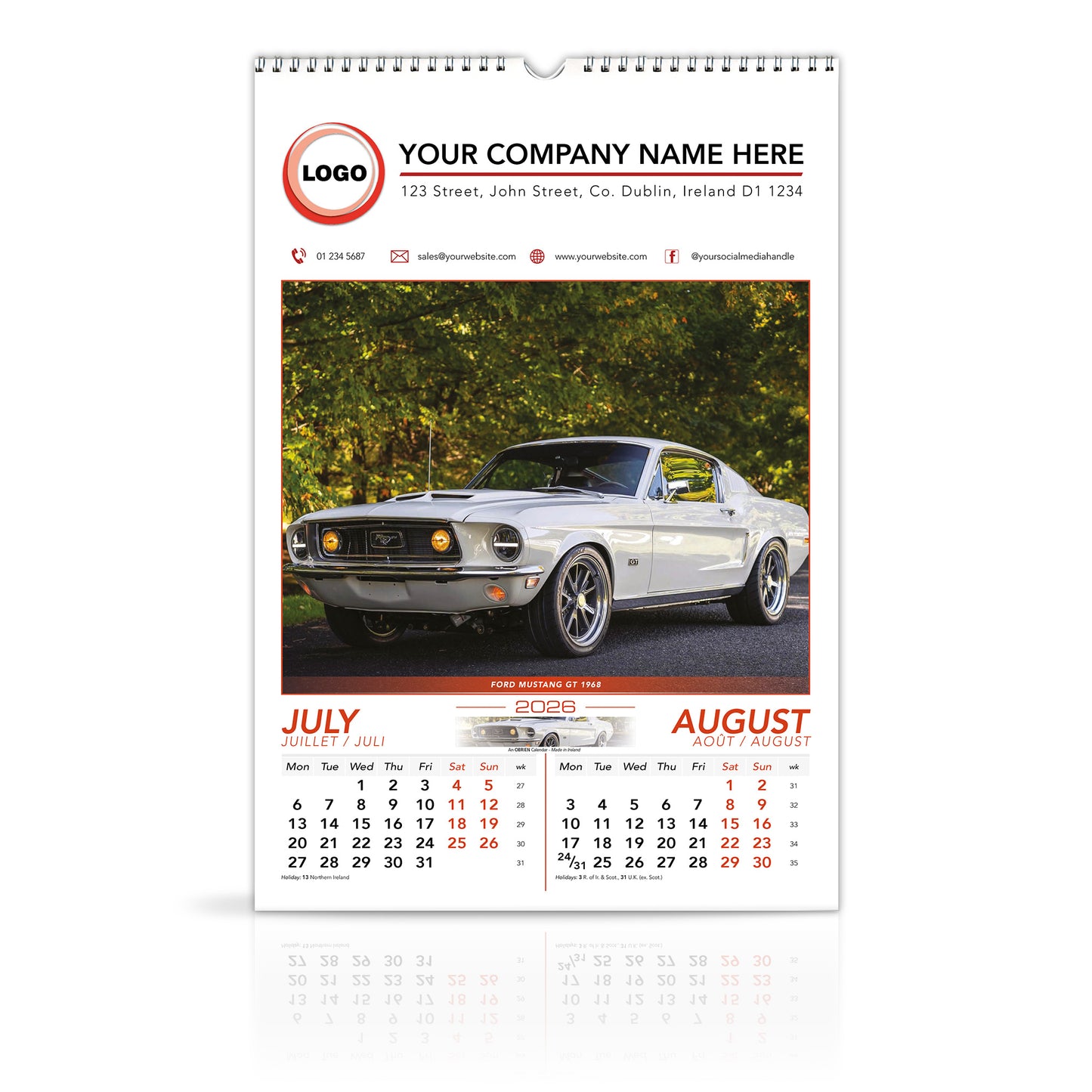 Motoring Memories - Large Wirebound Custom Calendar