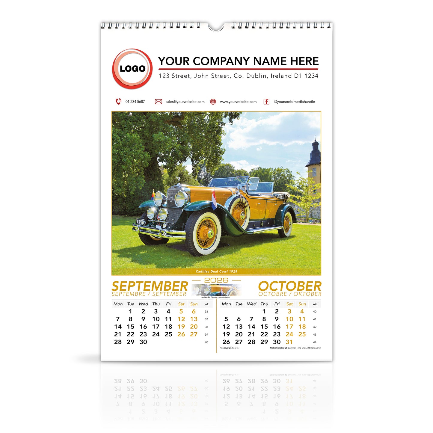 Motoring Memories - Large Wirebound Custom Calendar
