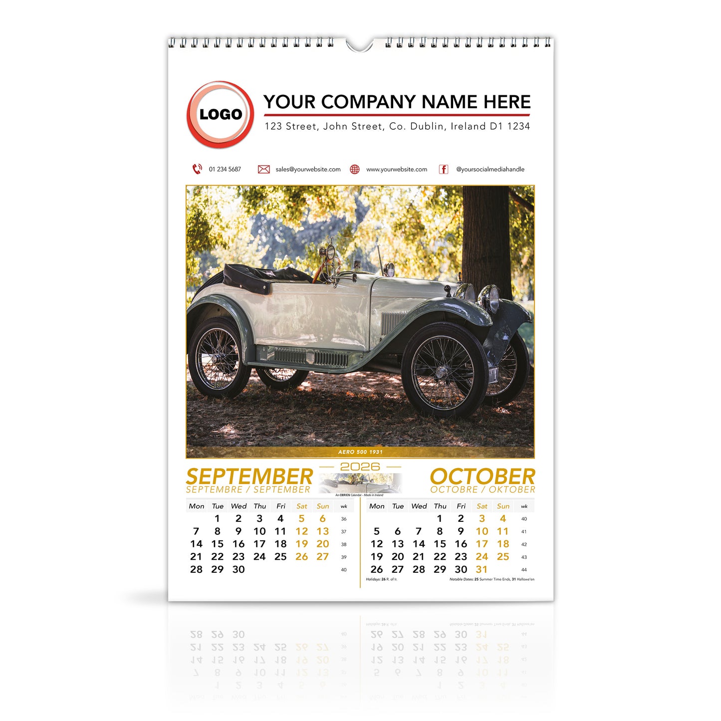 Motoring Memories - Large Wirebound Custom Calendar