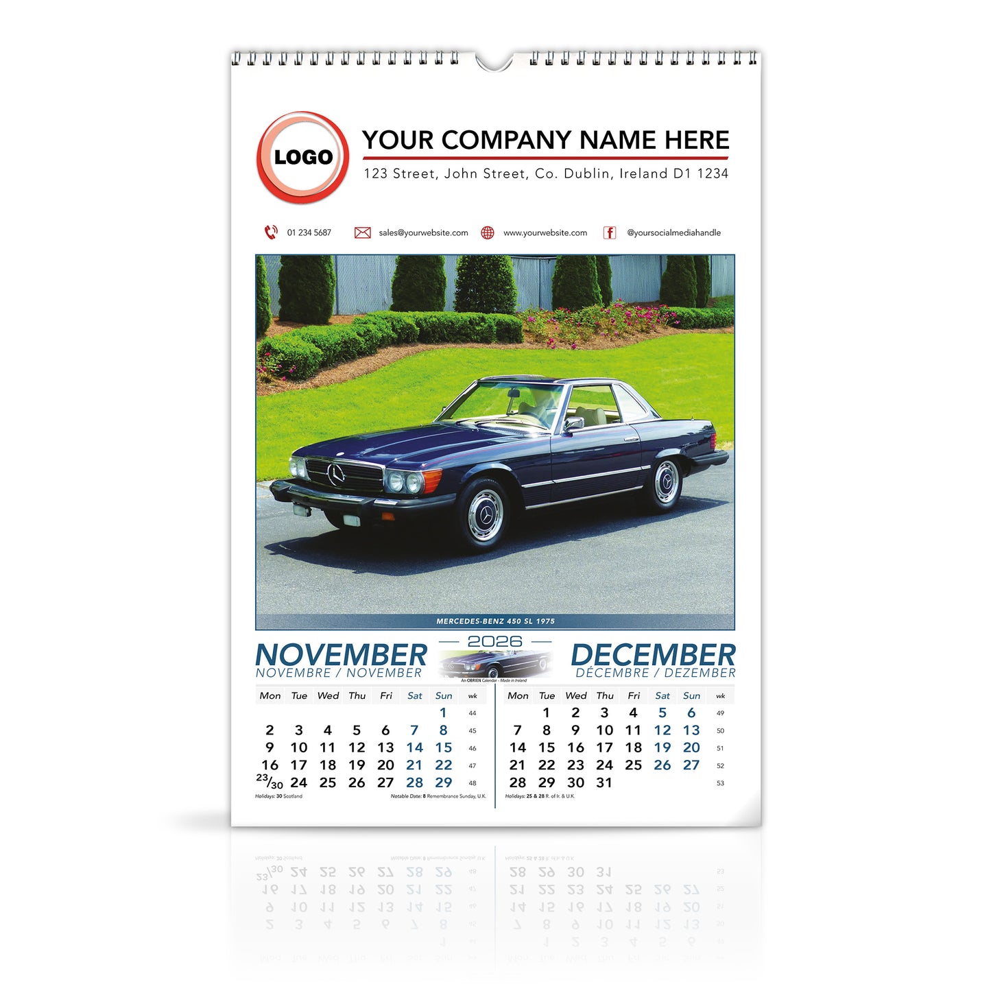 Motoring Memories - Large Wirebound Custom Calendar