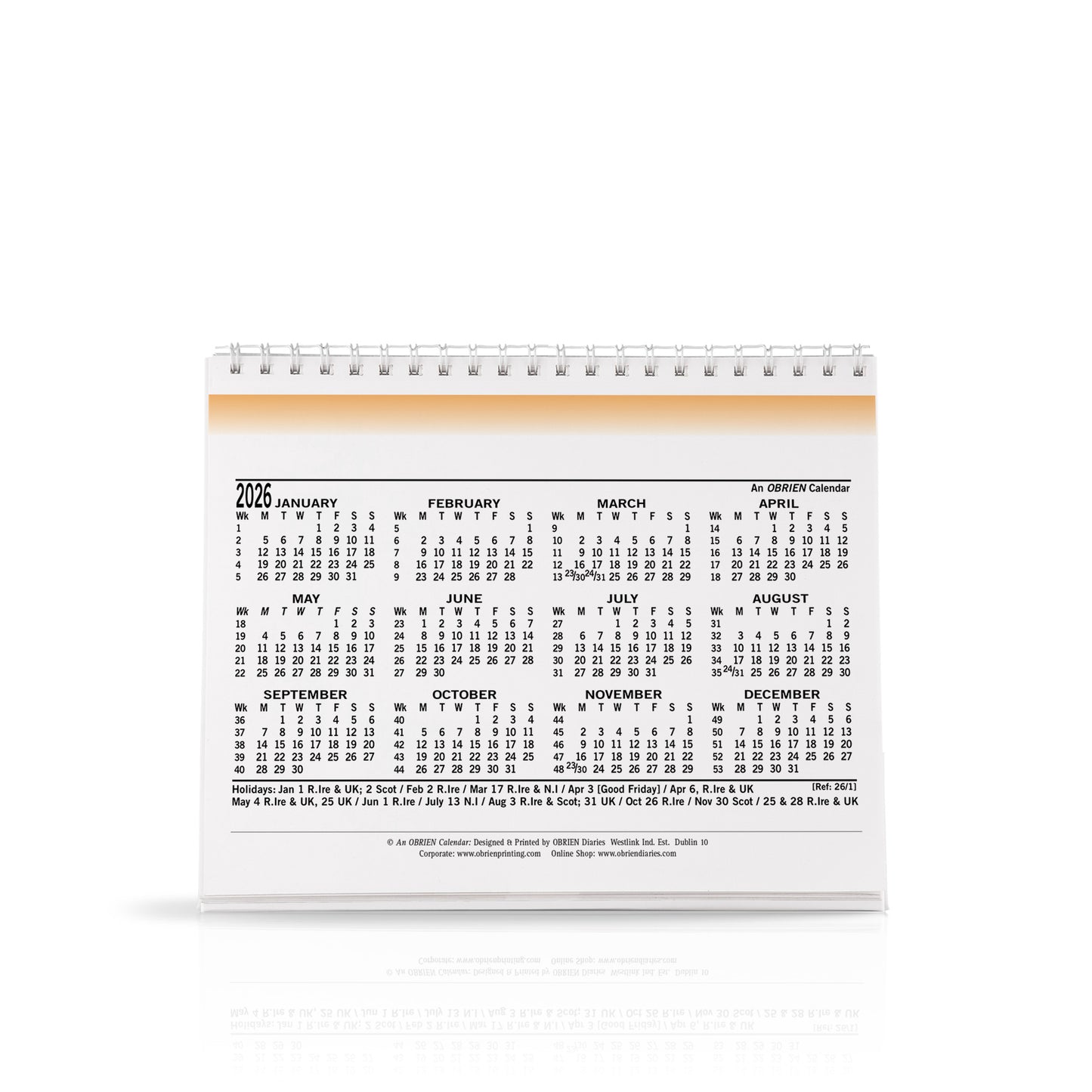Pictorial Wirebound Desk Easel - Custom Calendar