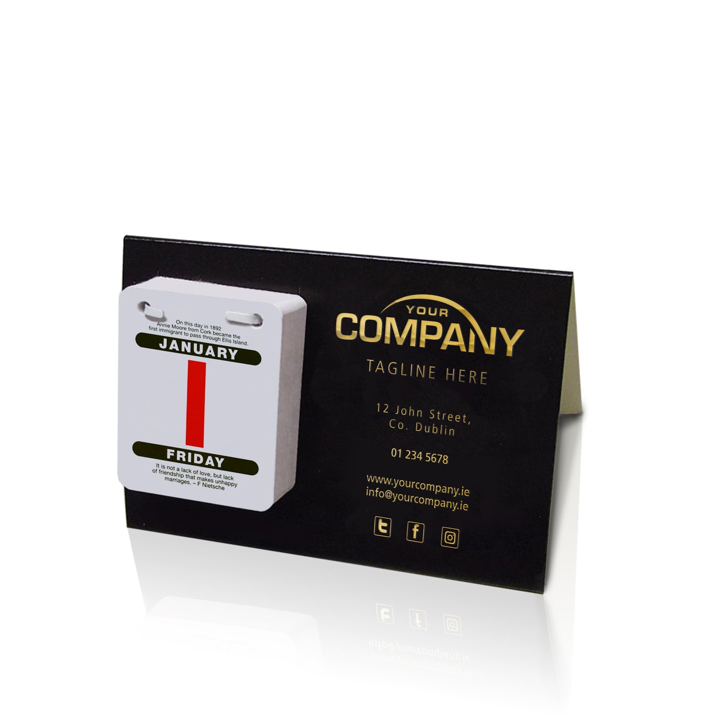 Foil Embossed Board Desk Easel - Custom Calendar