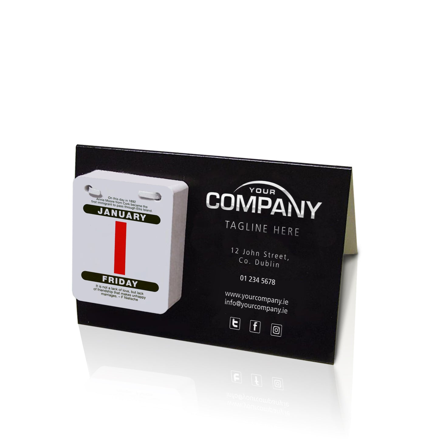 Foil Embossed Board Desk Easel - Custom Calendar