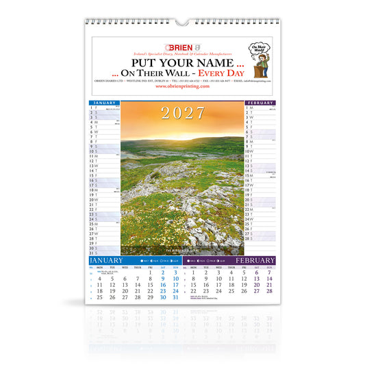40 Shades of Green - Large Wirebound Customised Calendar