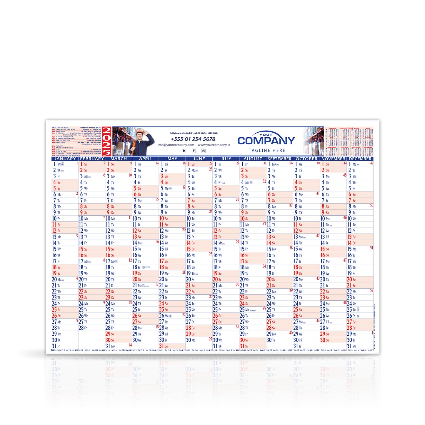 A2 or A3 Wall Planner - Extra Large Custom Corporate Planner