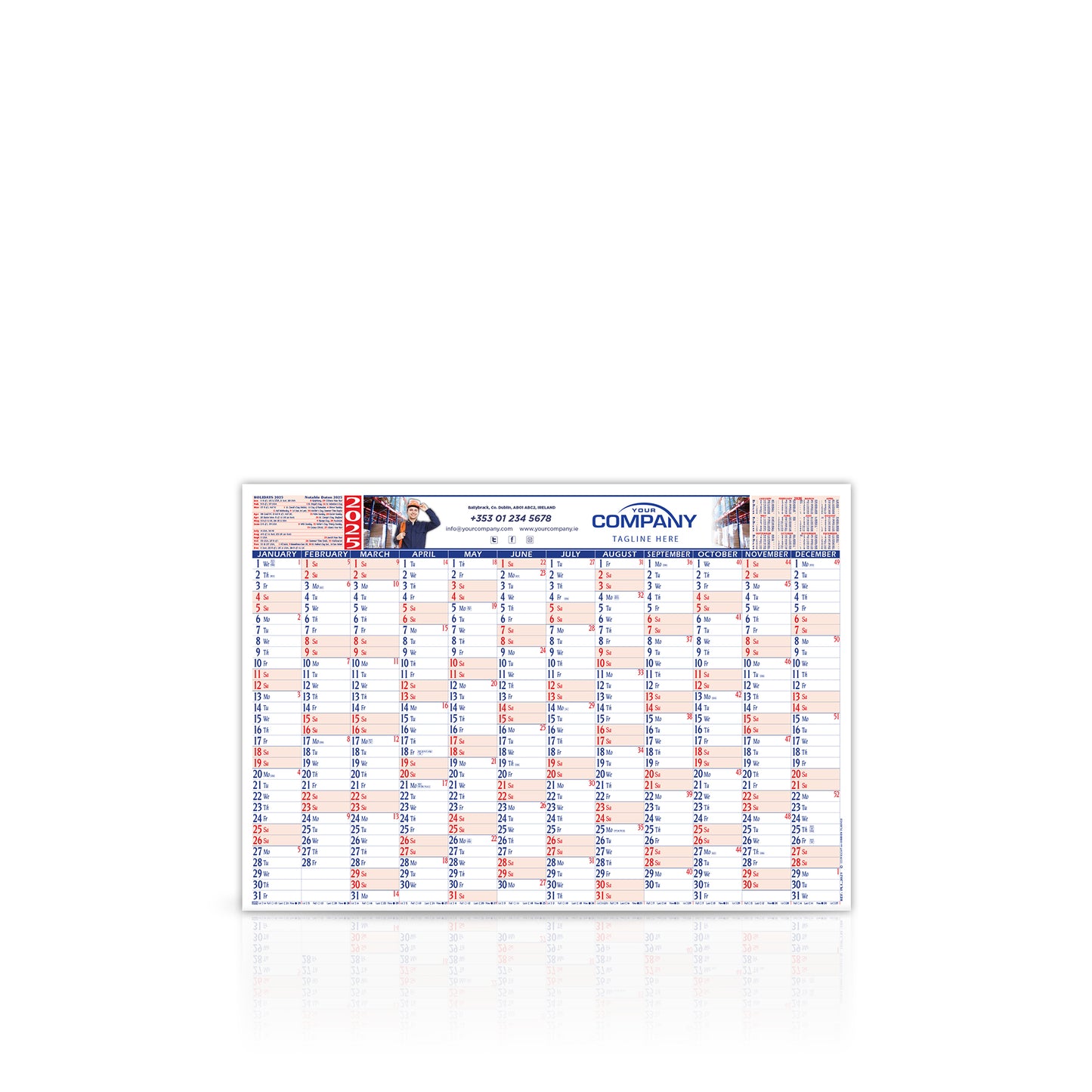 A2 or A3 Wall Planner - Extra Large Custom Corporate Planner