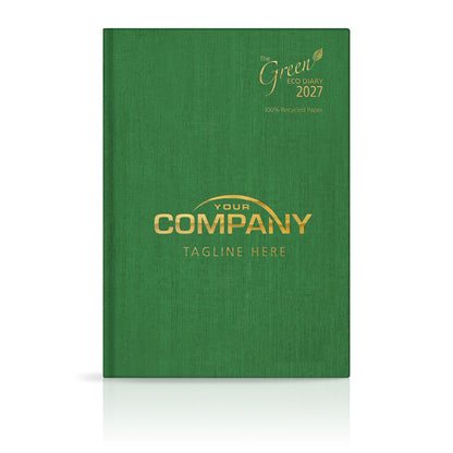 A4 'The Green Eco' Hardback or Padded Customised Diary