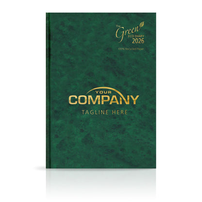 A4 'The Green Eco' Hardback or Padded Custom Diary