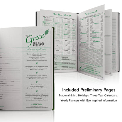 A4 'The Green Eco' Hardback or Padded Customised Diary