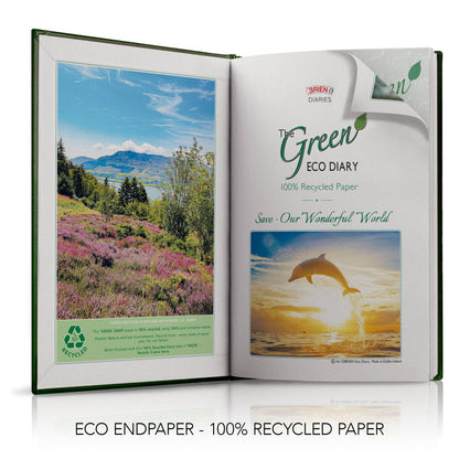 A4 'The Green Eco' Hardback or Padded Custom Diary