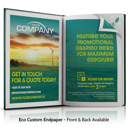 A4 'The Green Eco' Hardback or Padded Customised Diary