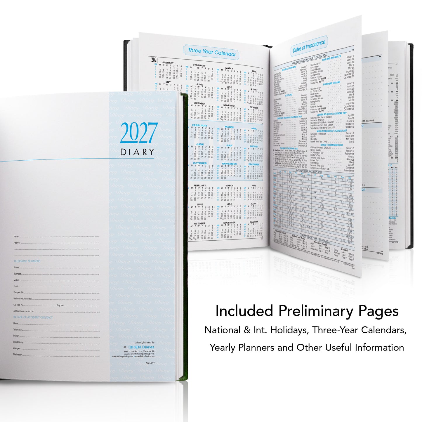A4 Linen Hardback or Padded Customised Diary
