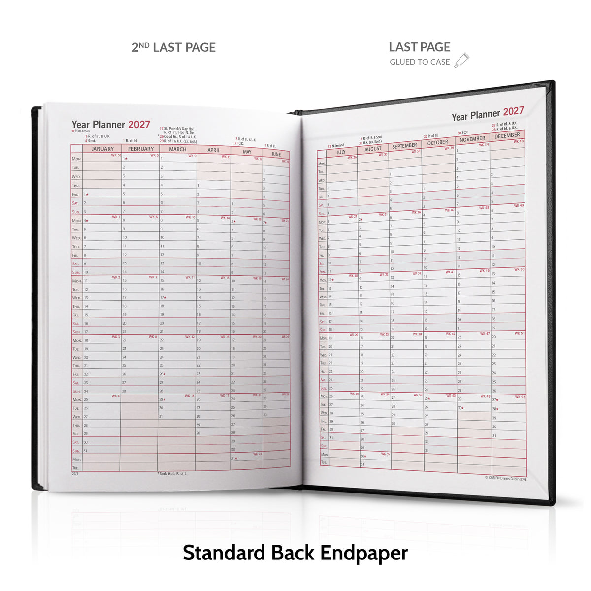 A5 Duotone 'Stitched' Padded Customised Diary