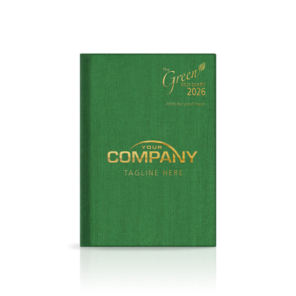 A5 'The Green Eco' Hardback or Padded Customised Diary
