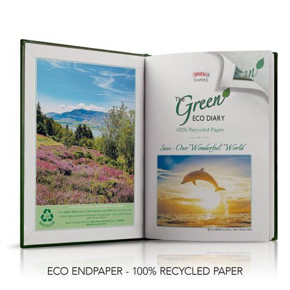A5 'The Green Eco' Hardback or Padded Custom Diary