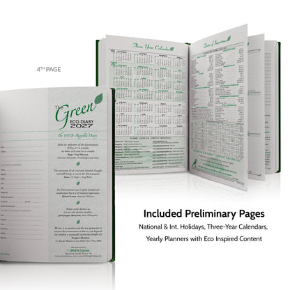 A5 'The Green Eco' Hardback or Padded Customised Diary