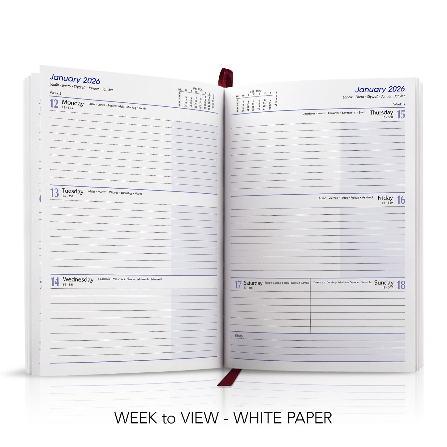 A5 Duotone 'Stitched' Padded Custom Diary