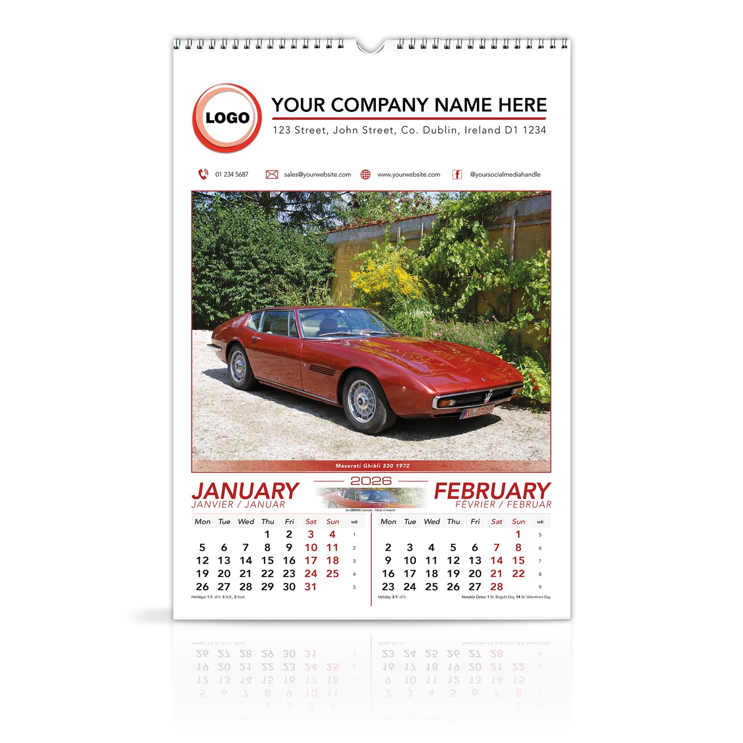 Motoring Memories - Large Wirebound Custom Calendar