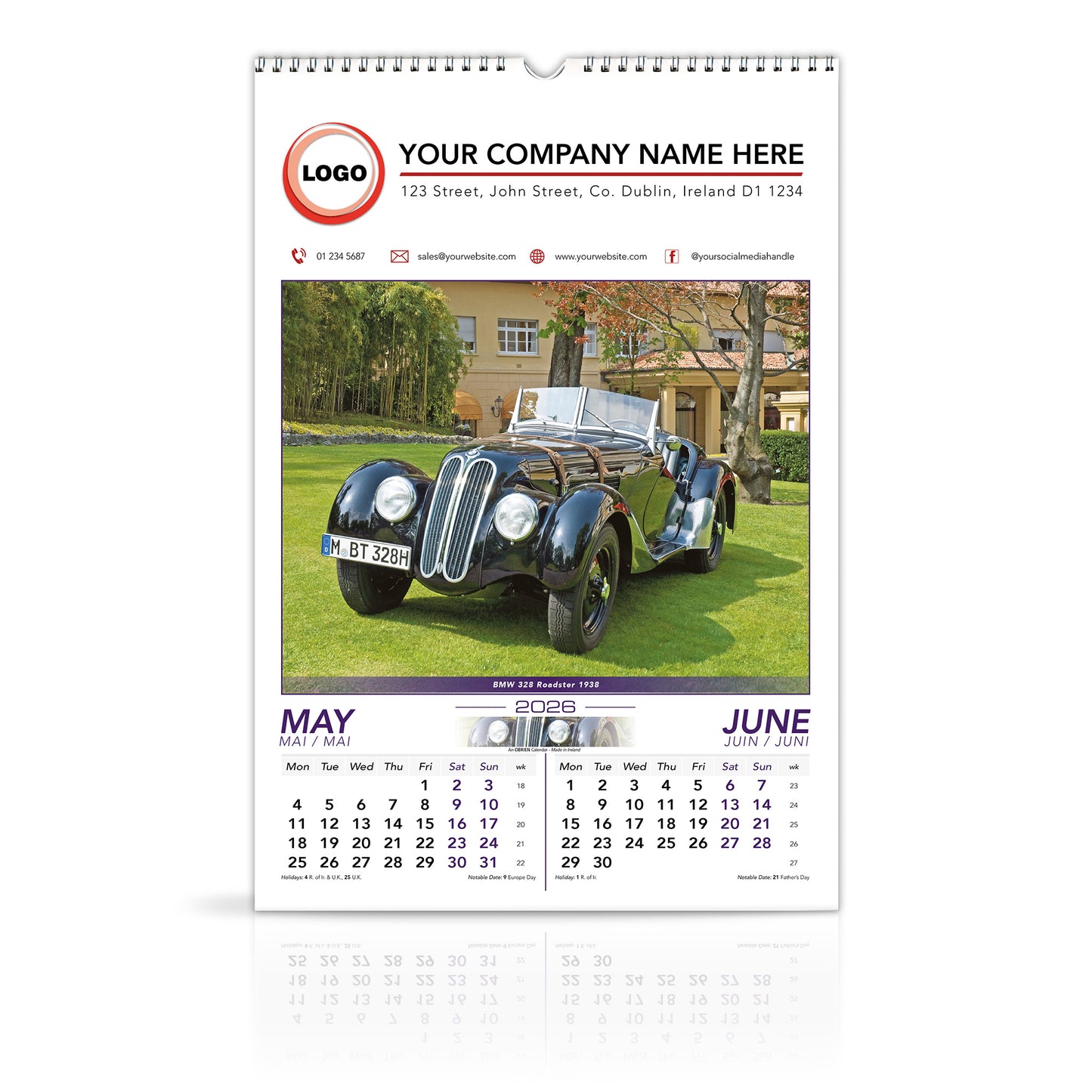 Motoring Memories - Large Wirebound Custom Calendar