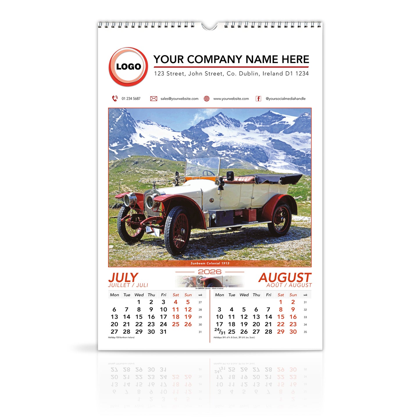 Motoring Memories - Large Wirebound Custom Calendar