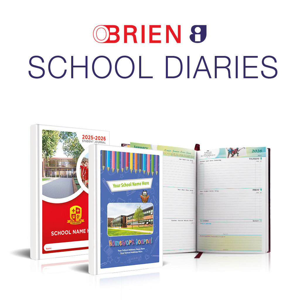 O'Brien School Diaries logo with School Jounrnals & Planner