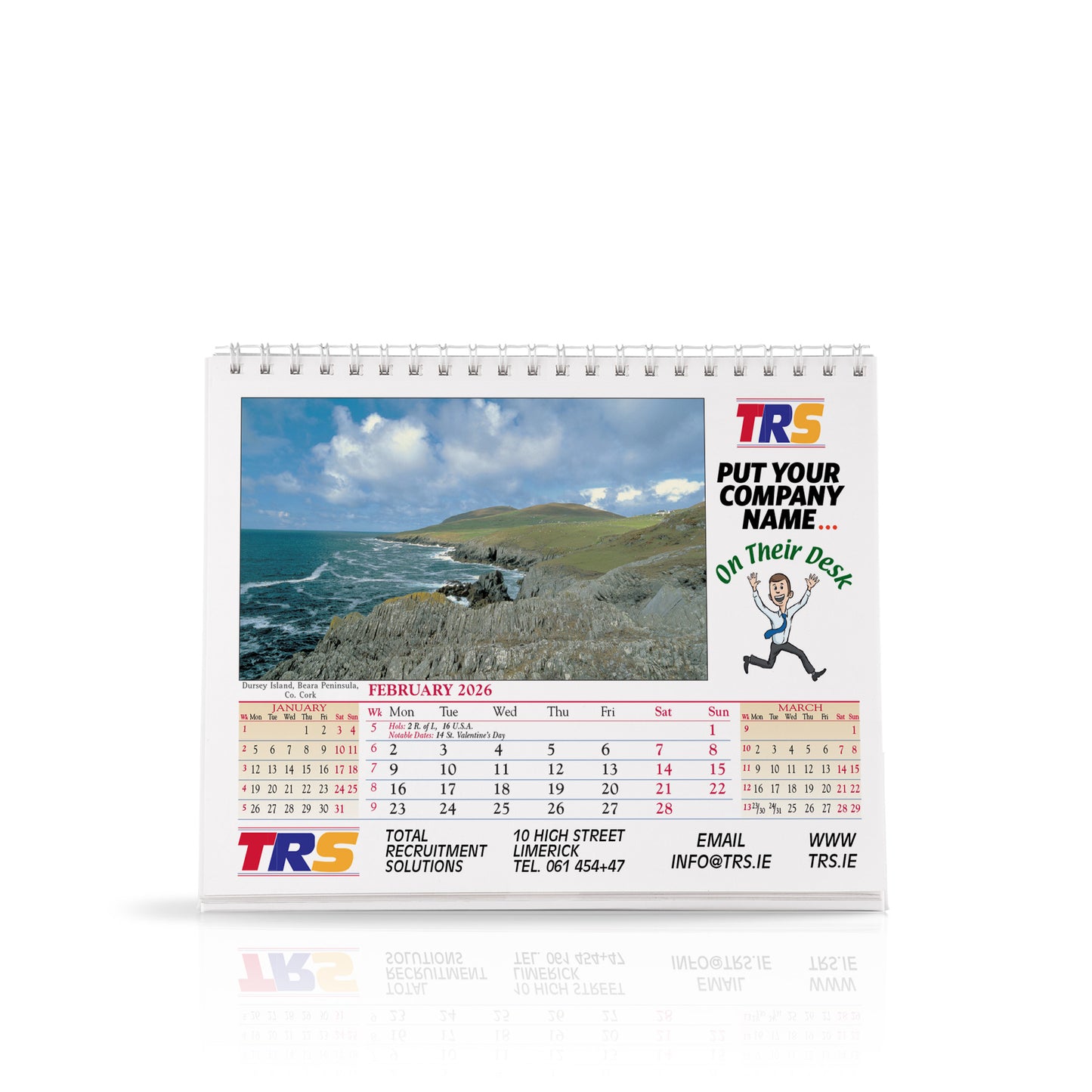 Pictorial Wirebound Desk Easel - Custom Calendar