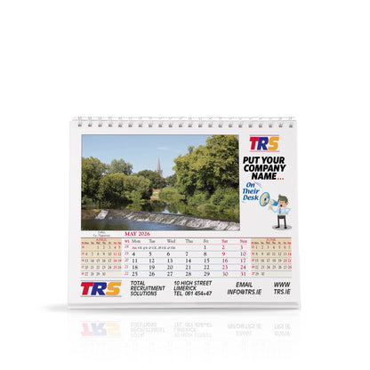 Pictorial Wirebound Desk Easel - Custom Calendar