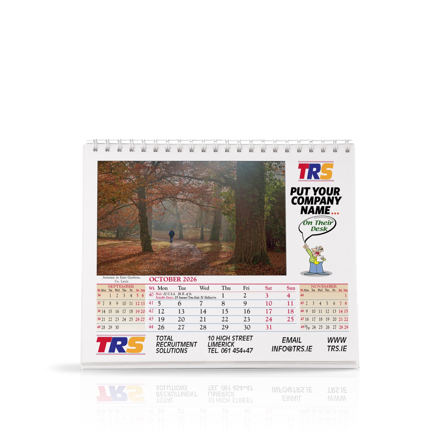Pictorial Wirebound Desk Easel - Custom Calendar