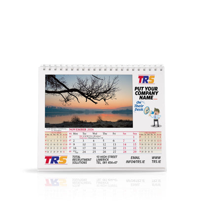 Pictorial Wirebound Desk Easel - Custom Calendar